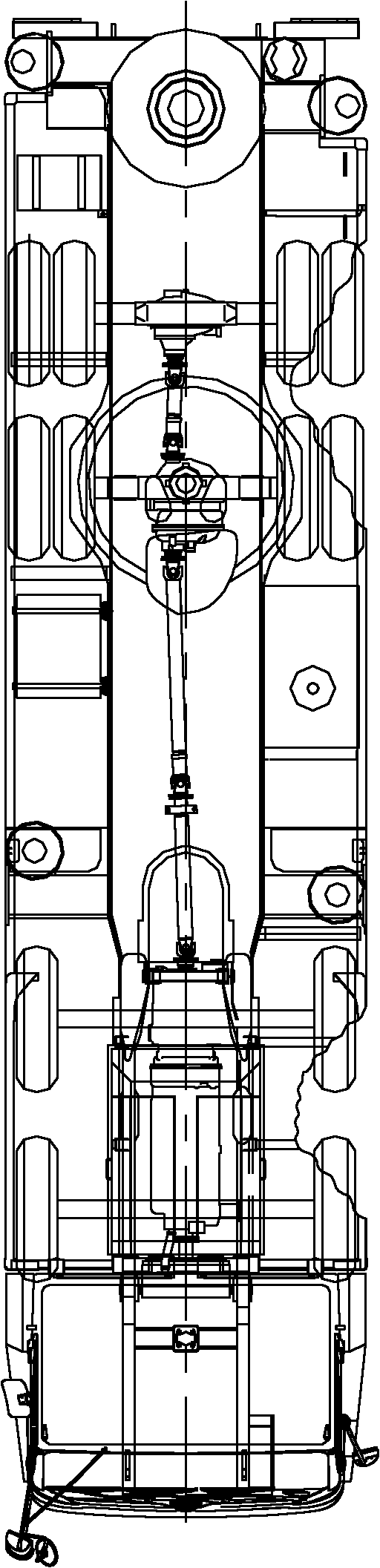 Four-axle automobile chassis and automobile crane with same