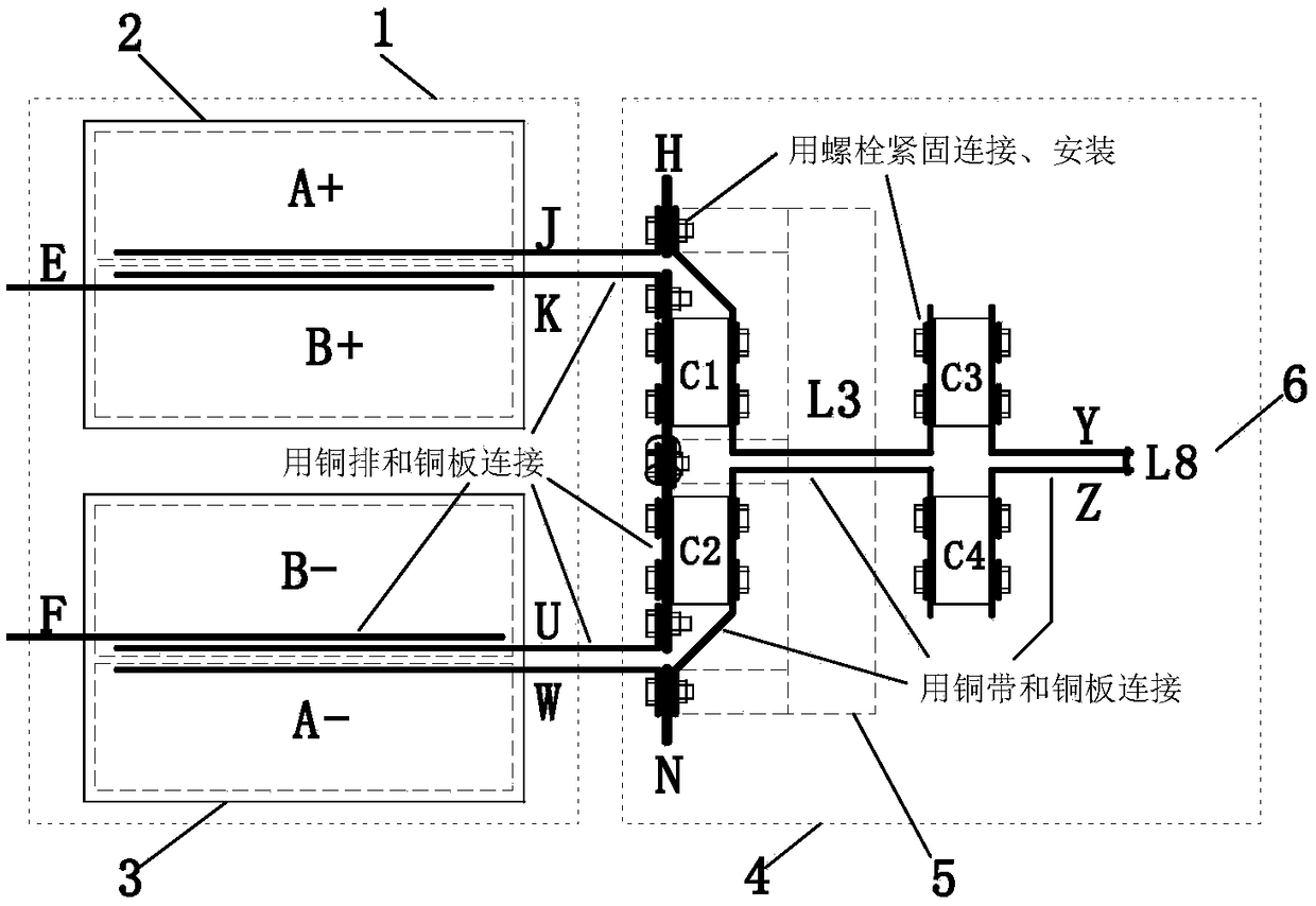 split parallel resonant inverter which is composed of a double-T type topological inverter bridge