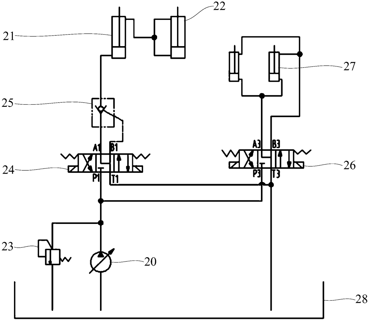 Hydraulic driving system for controlling turnover arm of turnover table and turnover table