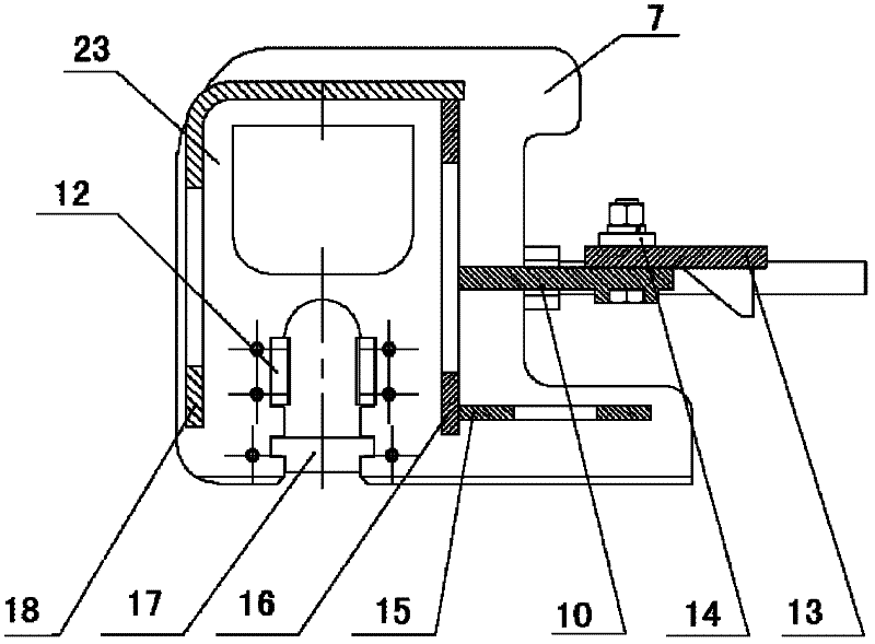 Damping and tensioning device used for triangle crawler wheel