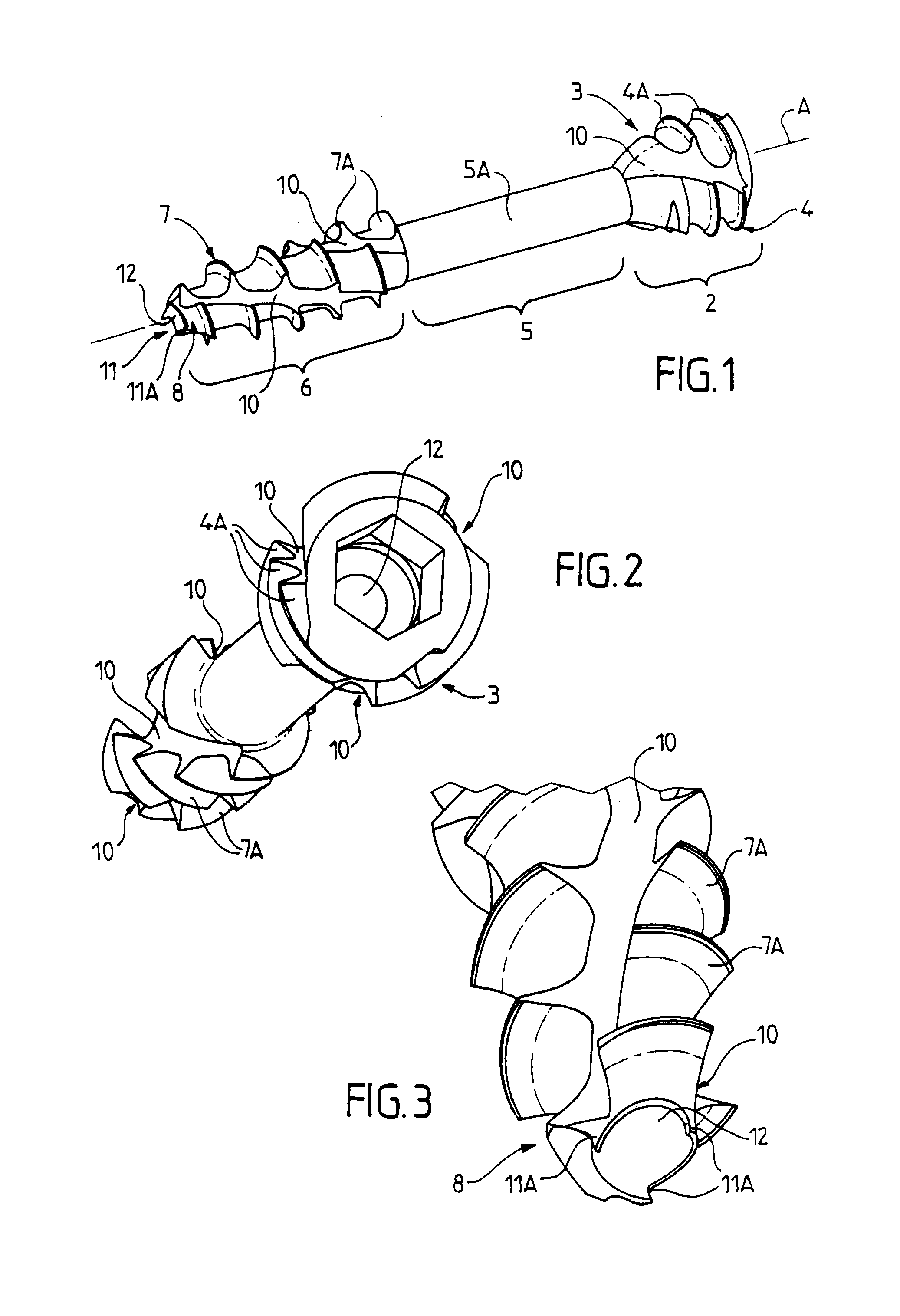 Self-boring and self-tapping screw for osteosynthesis and compression