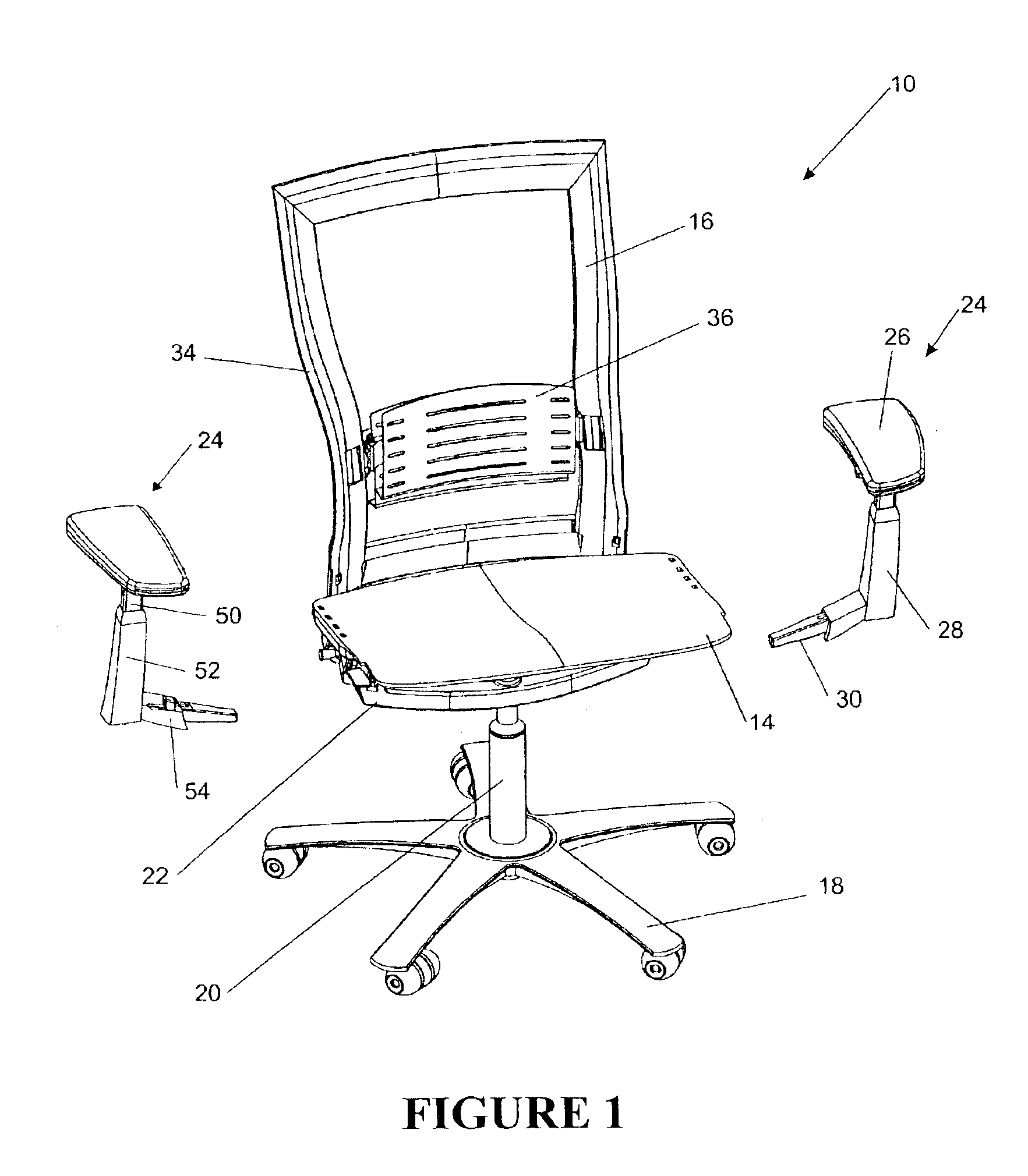 Height adjustable arm assembly