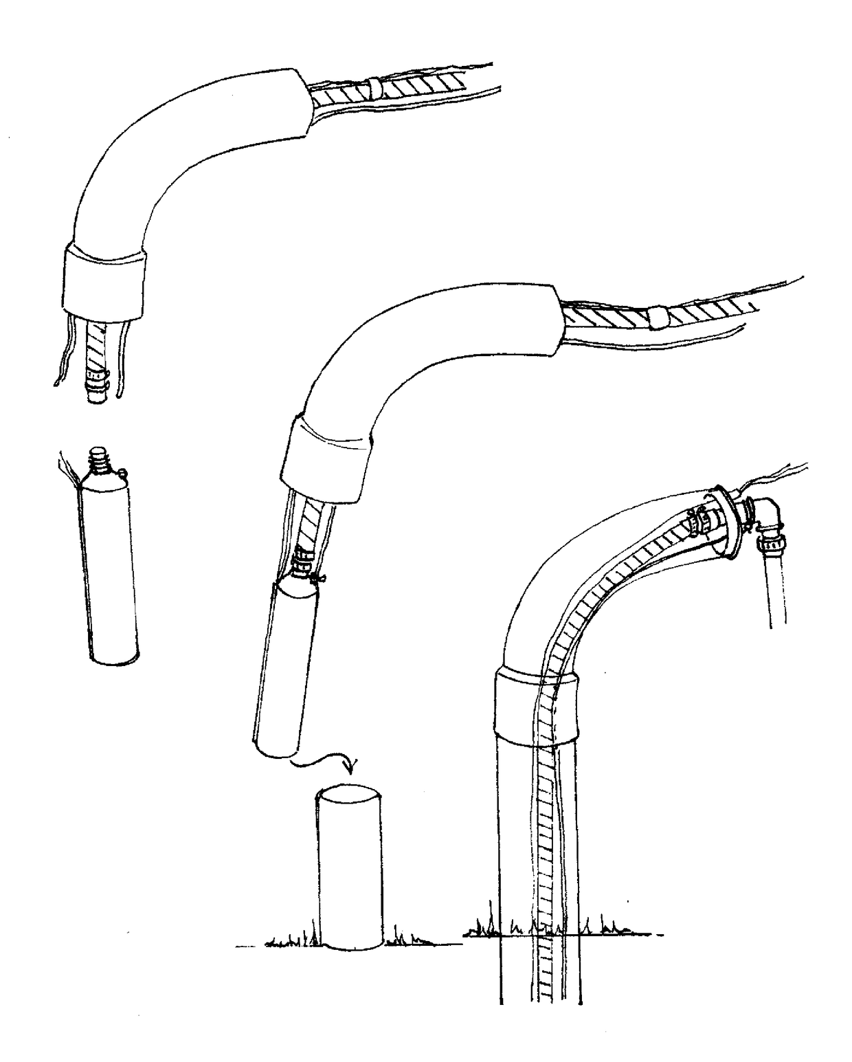 "Gamesaver" method of wellhead angle entry and support for water wells utilizing electric submersible pumps