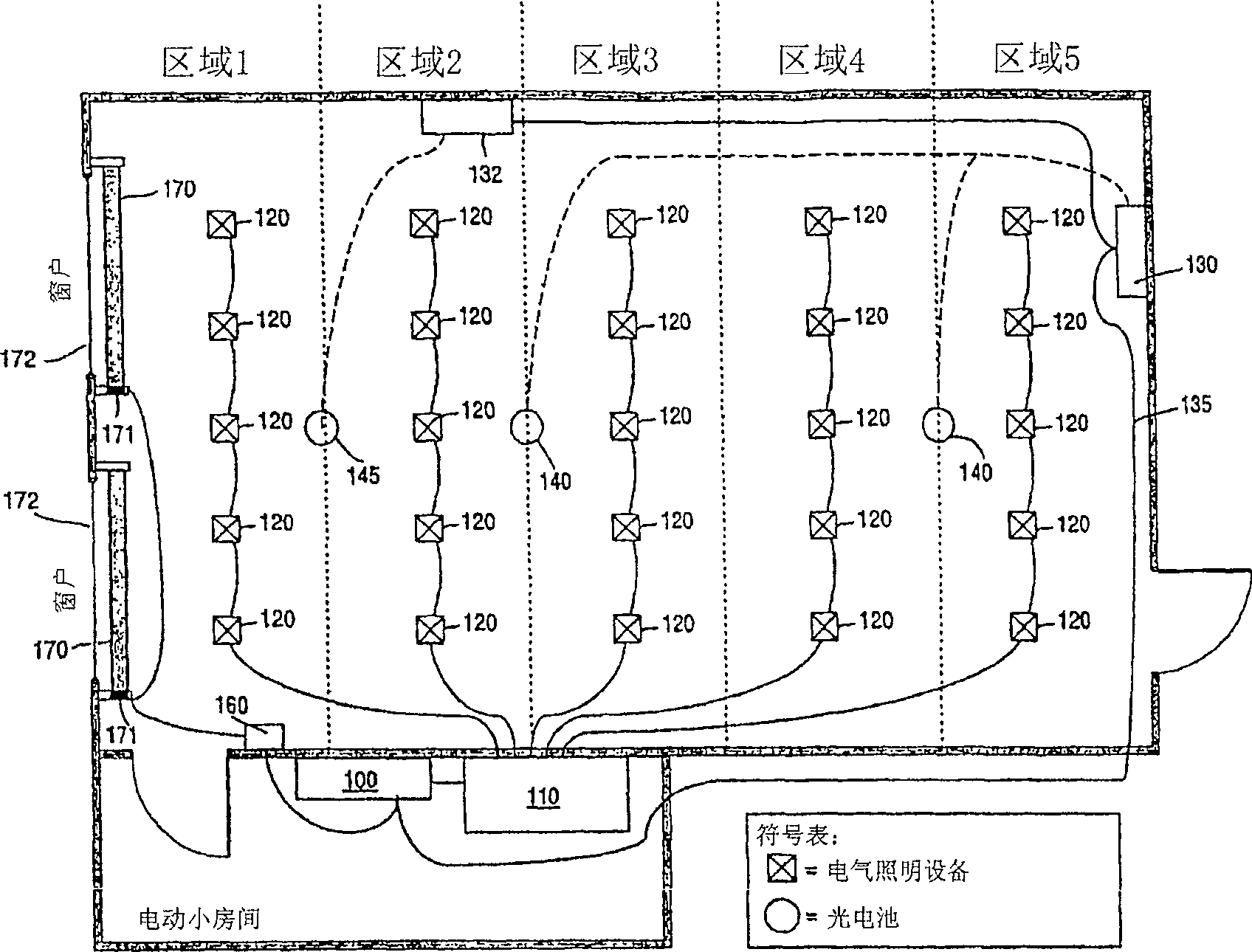 System to control daylight and artificial illumination and sun glare in a space