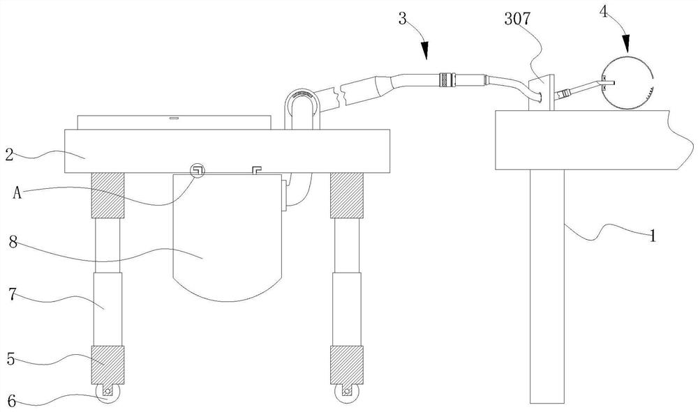 Head operation drainage tube and drainage tube fixing device