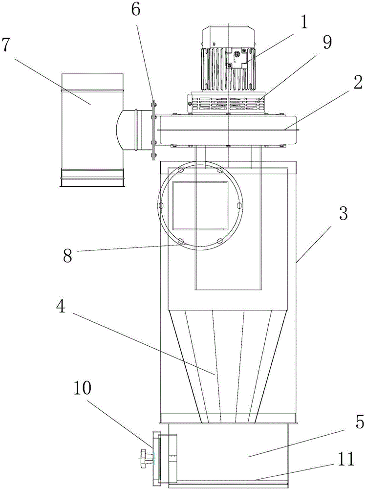 Biomass particle boiler in-pipe dust removal device