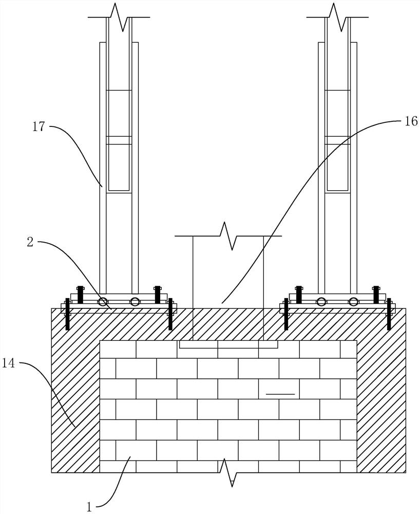 Sliding damping support for in-situ replacement of existing plant roof truss and construction method