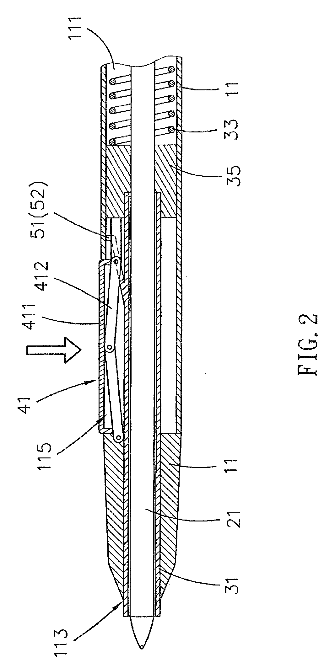 Pen with refill tip protective structure