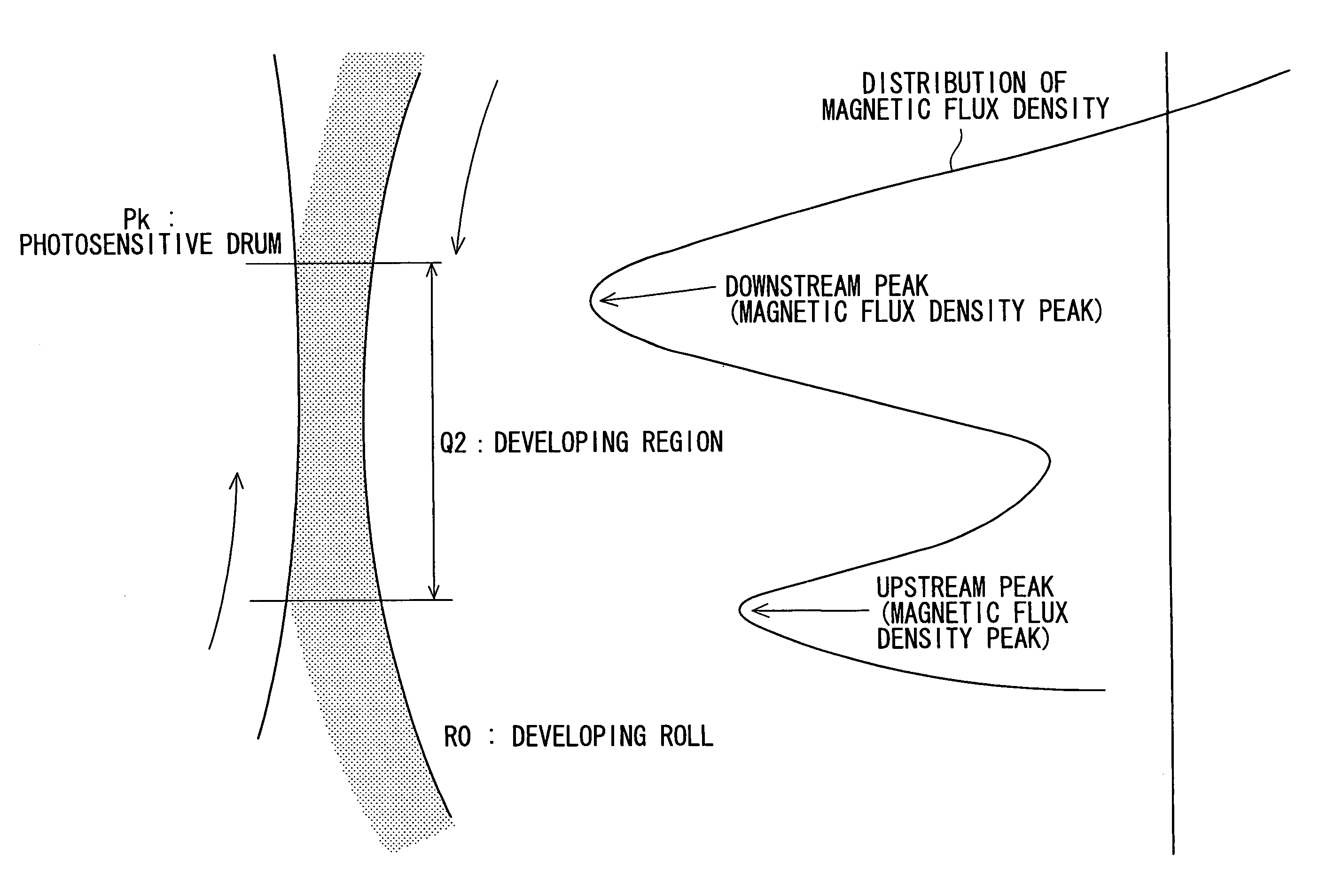 Developing device and image formation device