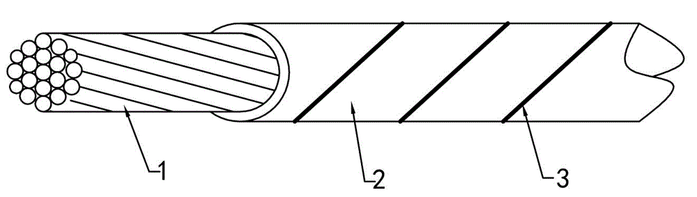 Strip marked polyimide composite membrane wire and cable for aerospace and preparation technology