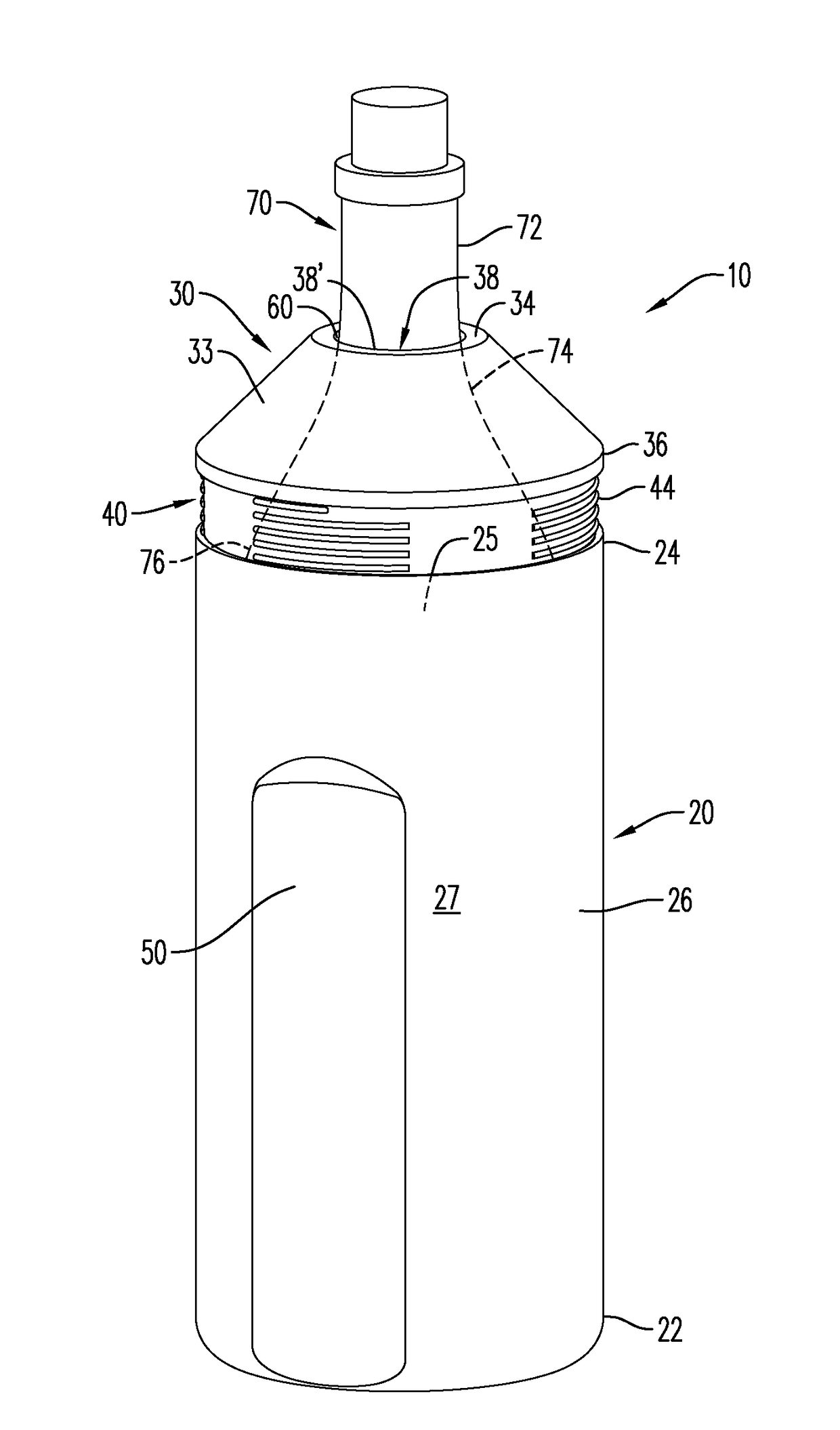 Retaining member and insulating vessel incorporating same