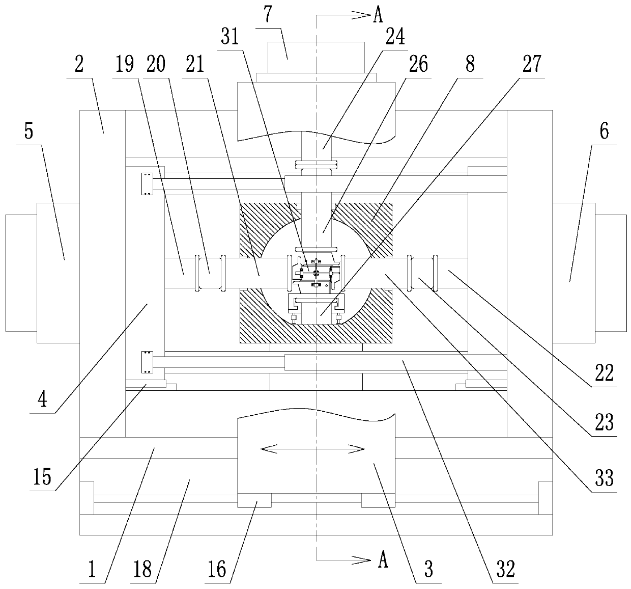 True triaxial experimental device and method capable of obtaining after-peak curve and residual strength of brittle rock