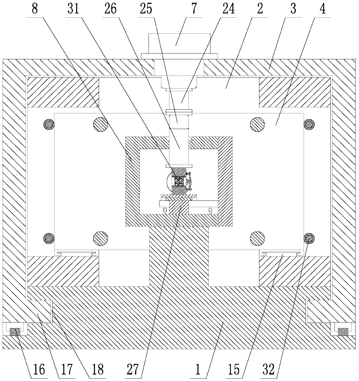 True triaxial experimental device and method capable of obtaining after-peak curve and residual strength of brittle rock