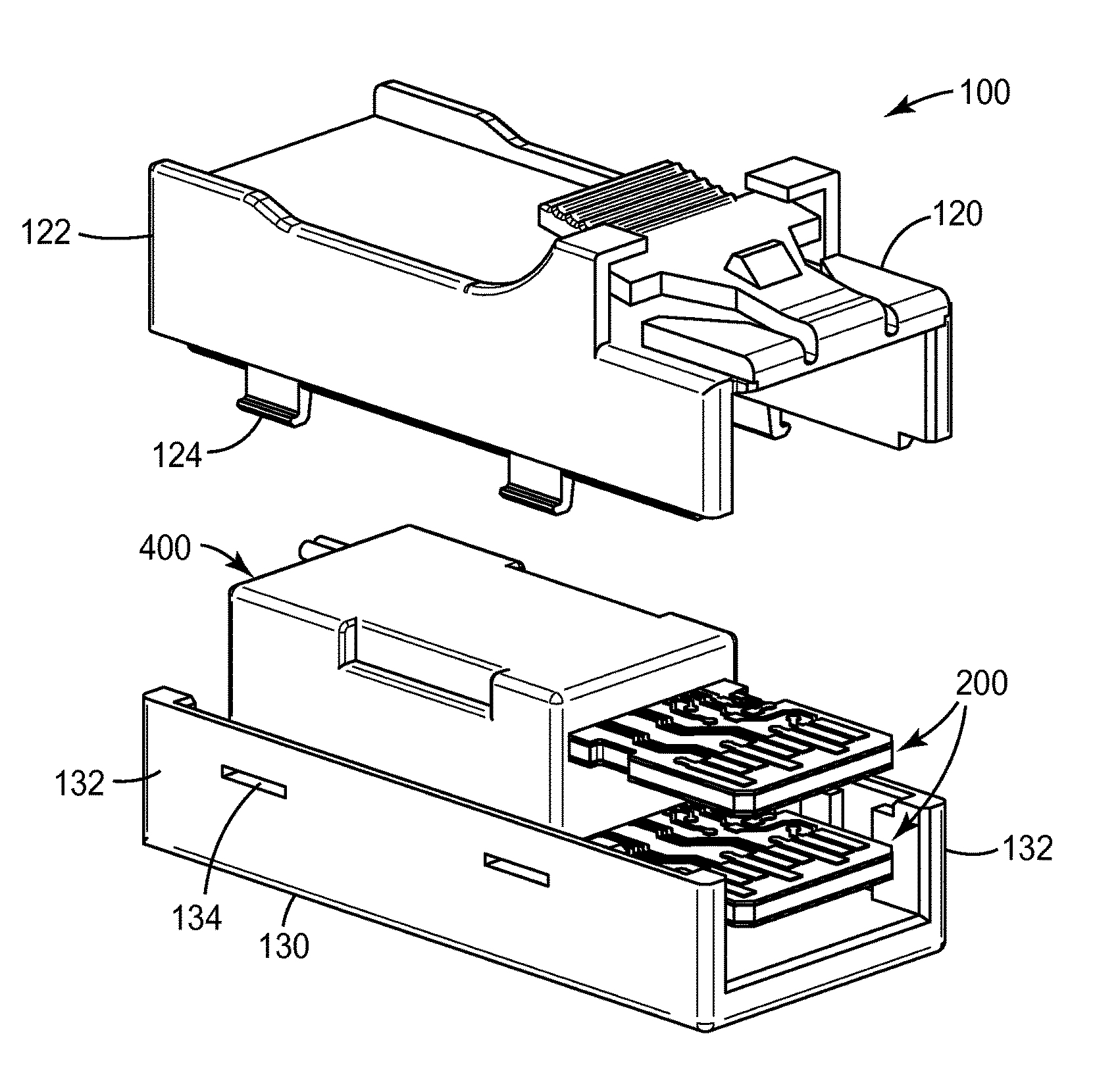 Connector with plurality of circuit board cable assemblies and overmold