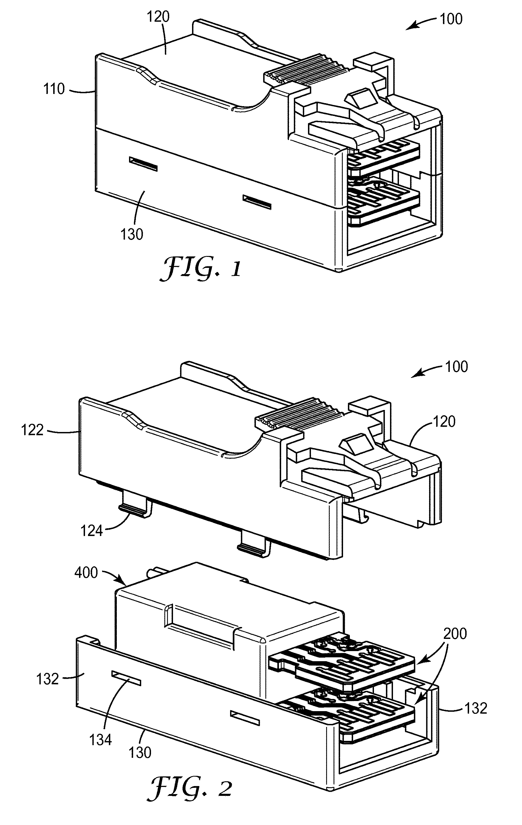 Connector with plurality of circuit board cable assemblies and overmold