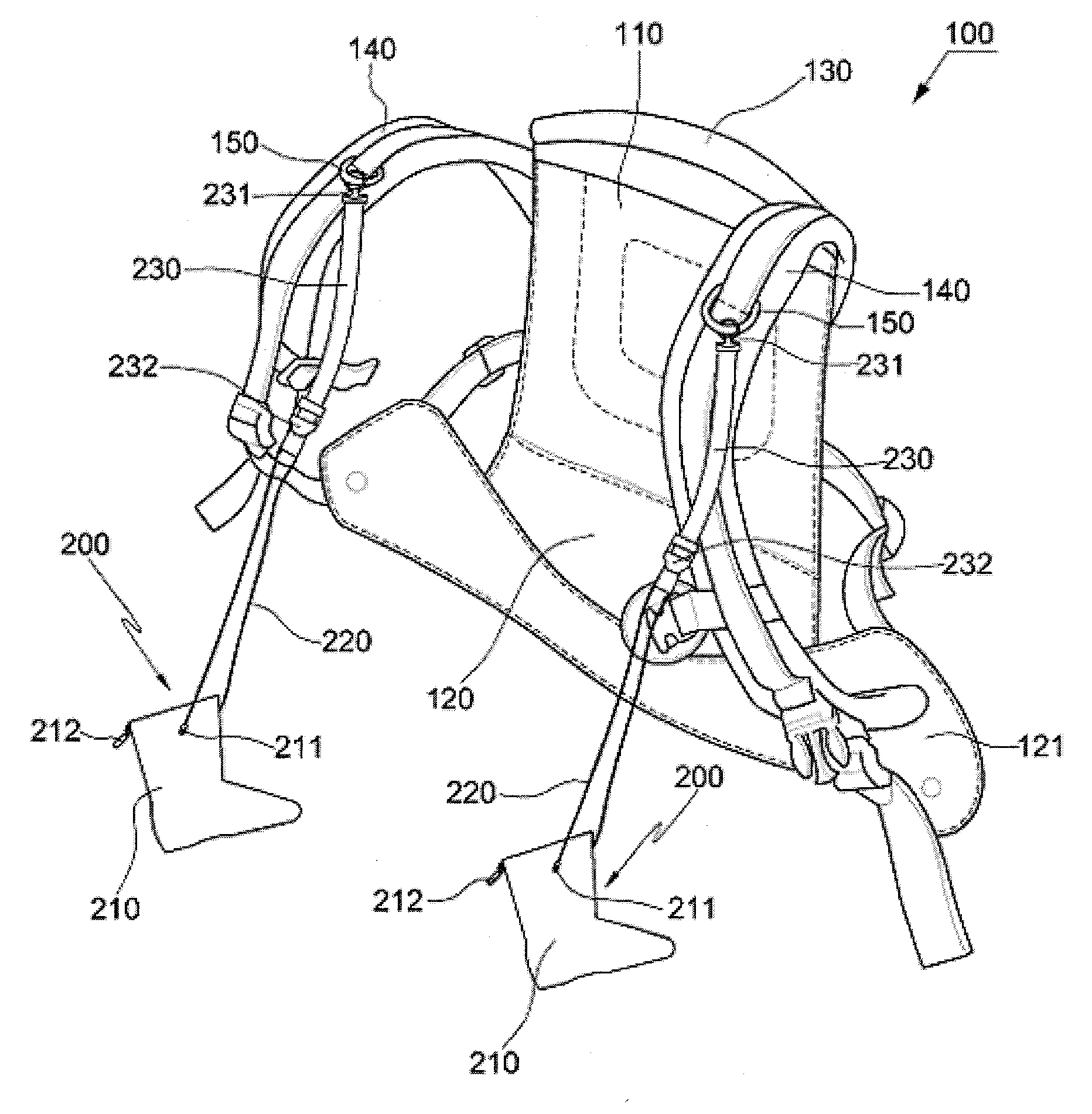 Baby sling with foot support shoes