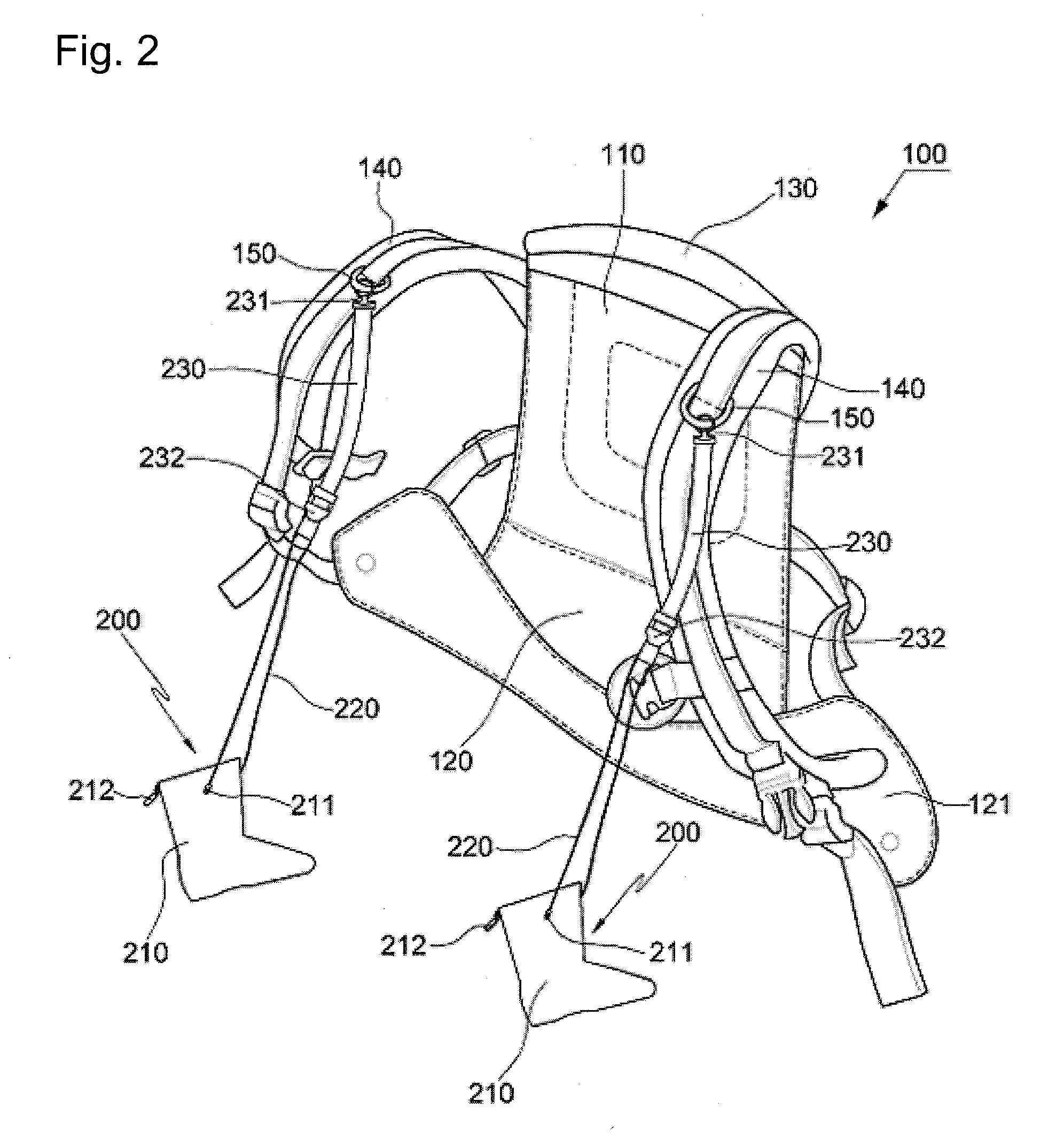 Baby sling with foot support shoes