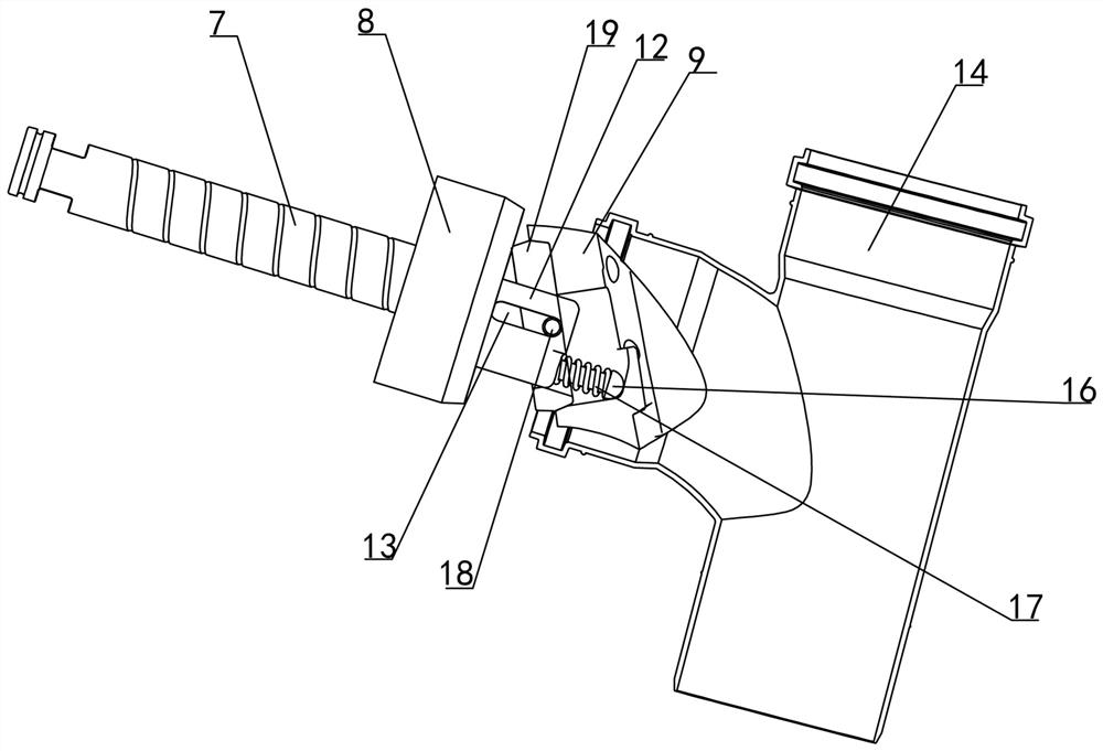 Horseshoe-shaped core pulling mechanism of downstream pipe fitting mold