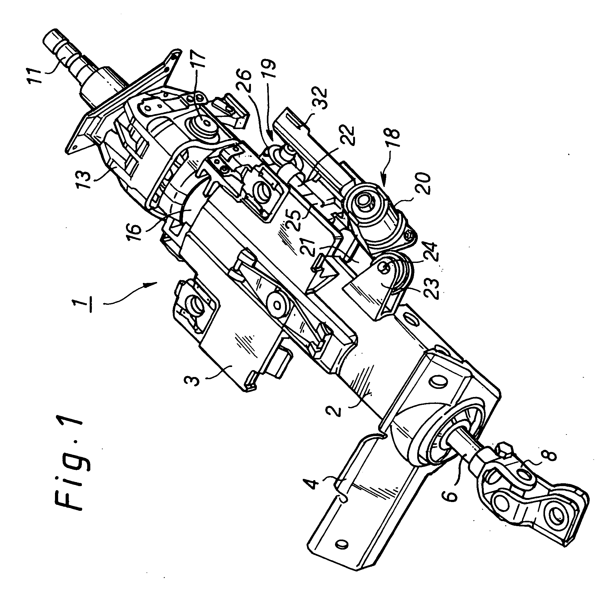 Backlash preventing structure for steering column