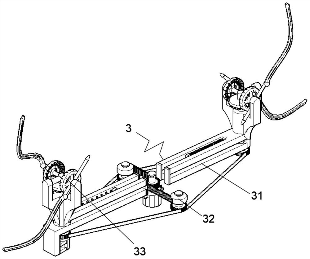 On-line automatic correction steel billet continuous chamfering device