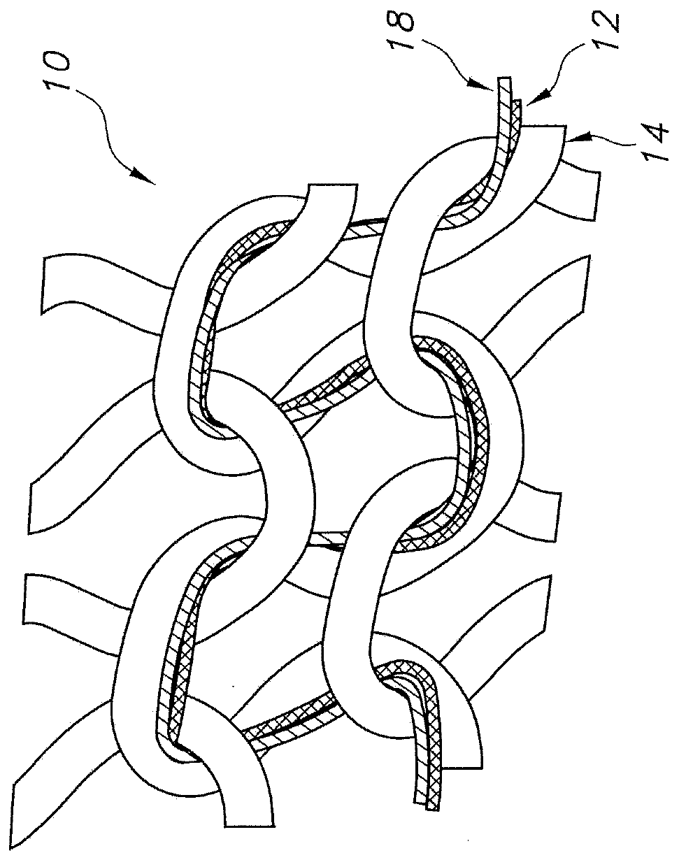 Stretch circular knit fabrics containing elastomeric fiber and polyester bi-component filament, garments made therefrom and a method of making same