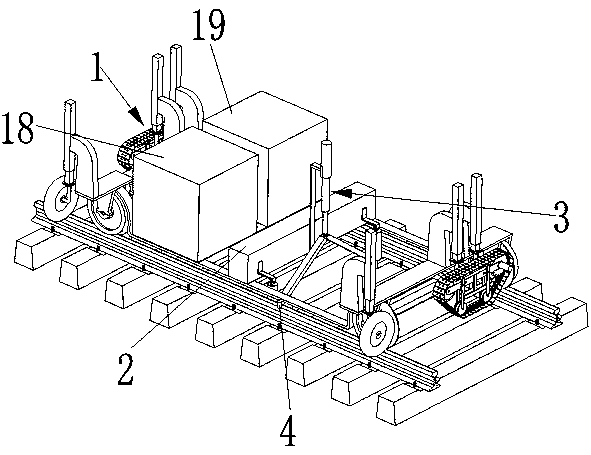 Automatic rail elevating machine