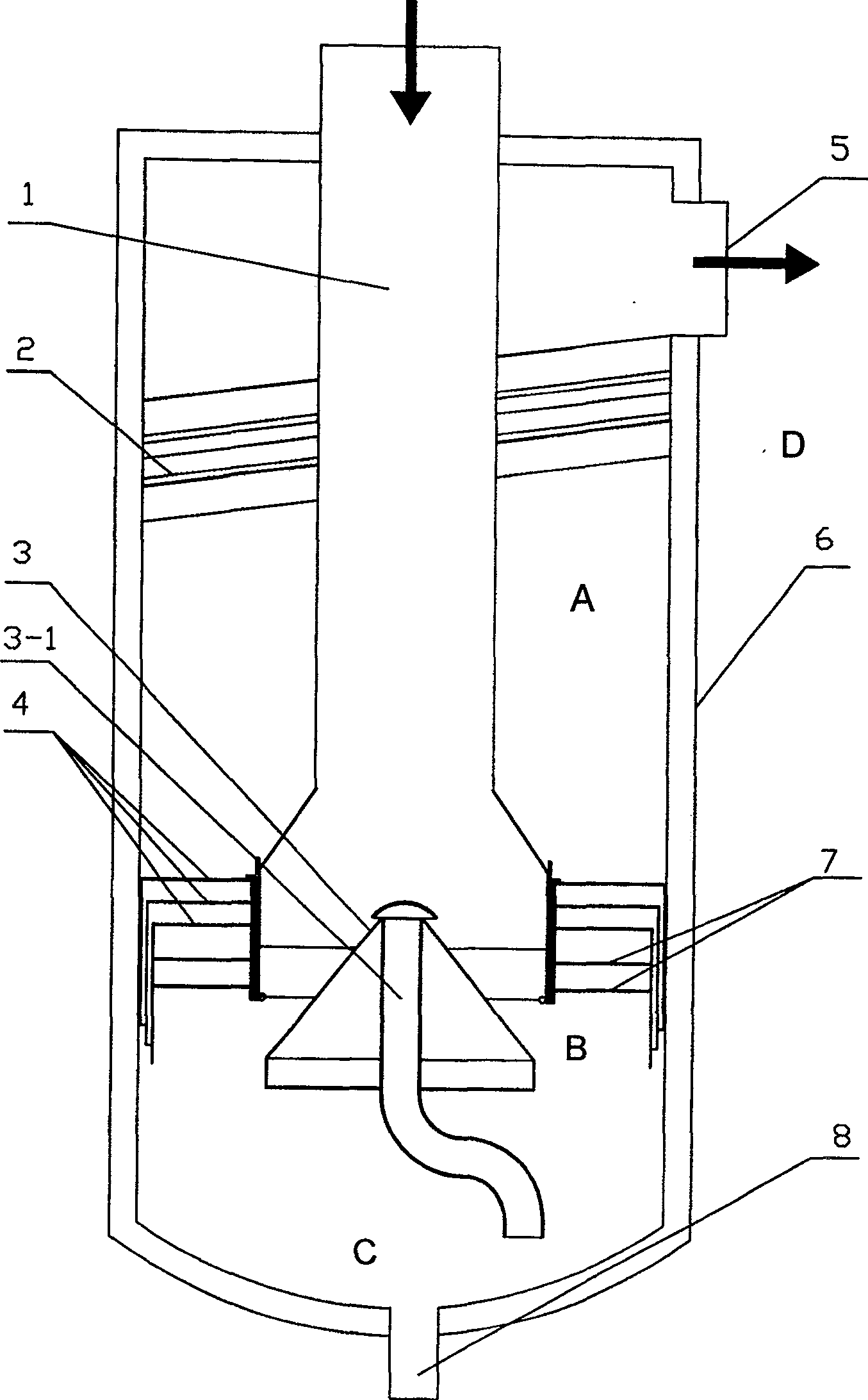 Purification method and equipment for filtering gas by using liquid medium