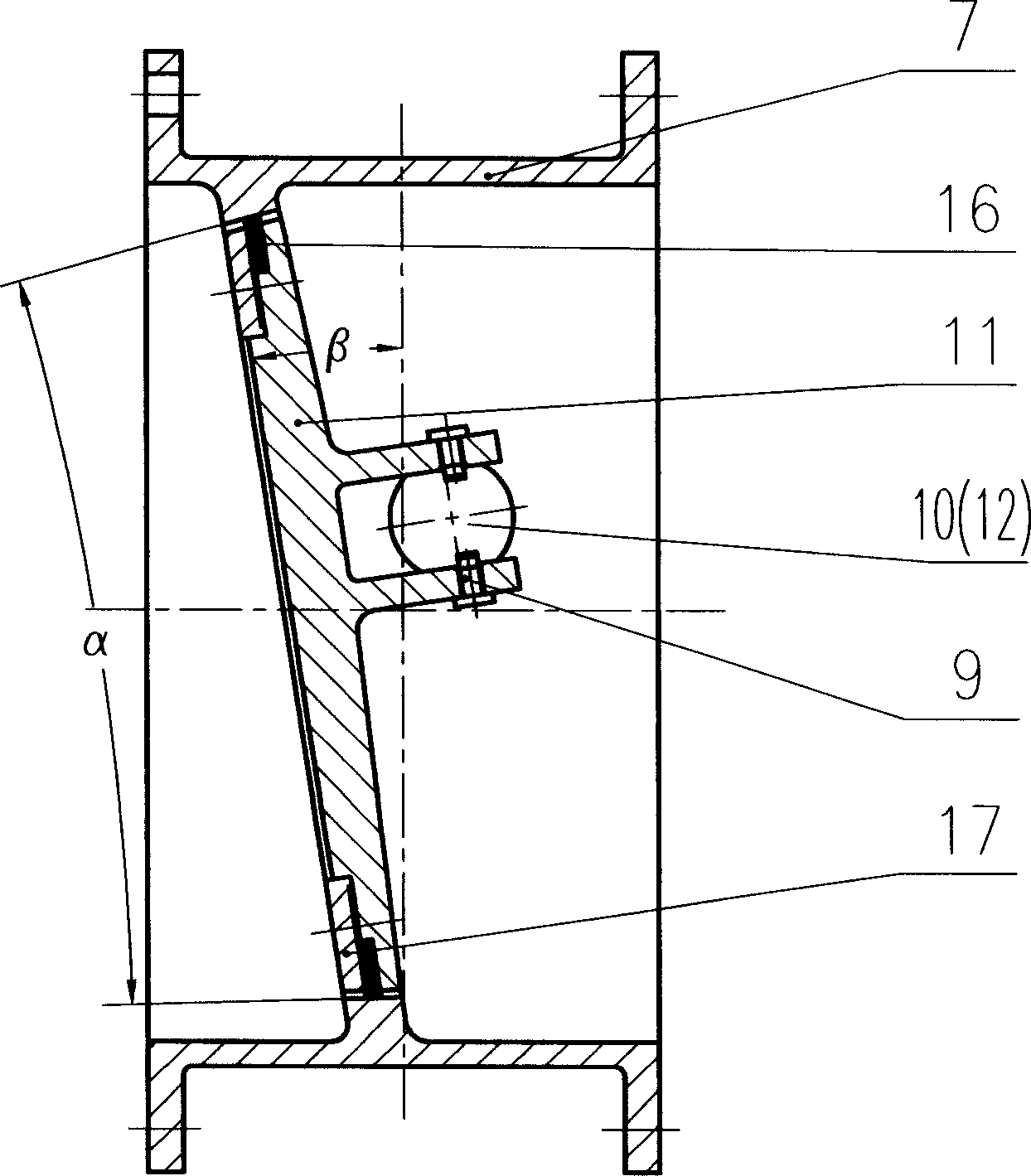 Tilted plate type shifting butterfly valve