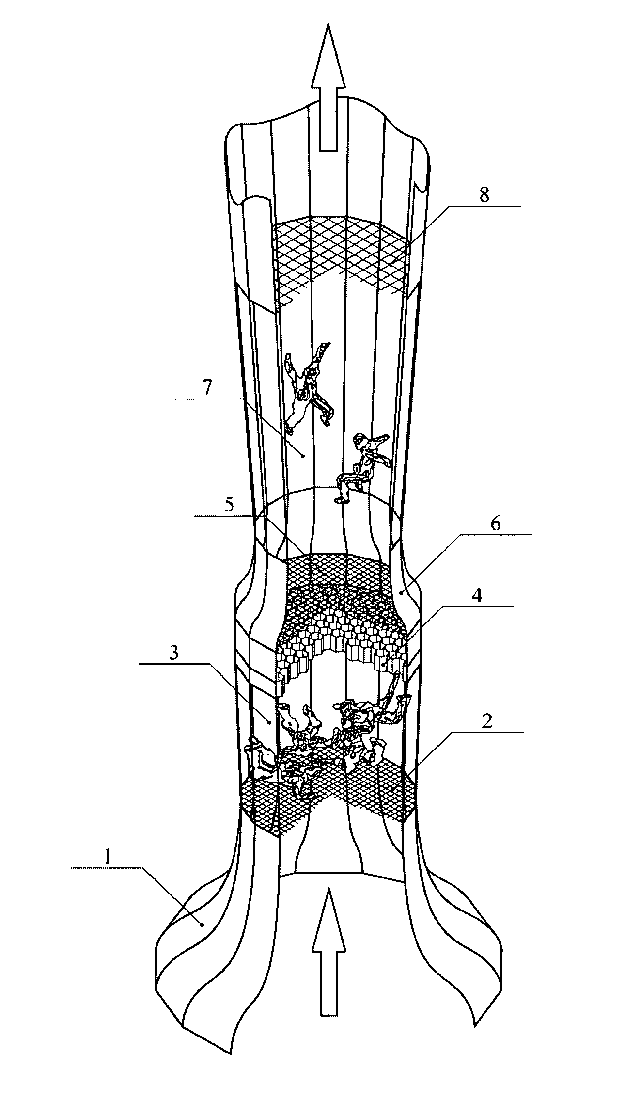 Wind tunnel for training parachutists