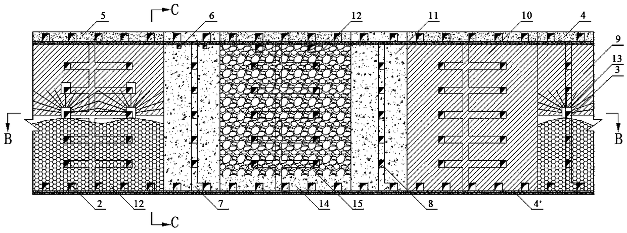 Artificial roof room-and-pillar shrinkage subsequent filling mining method