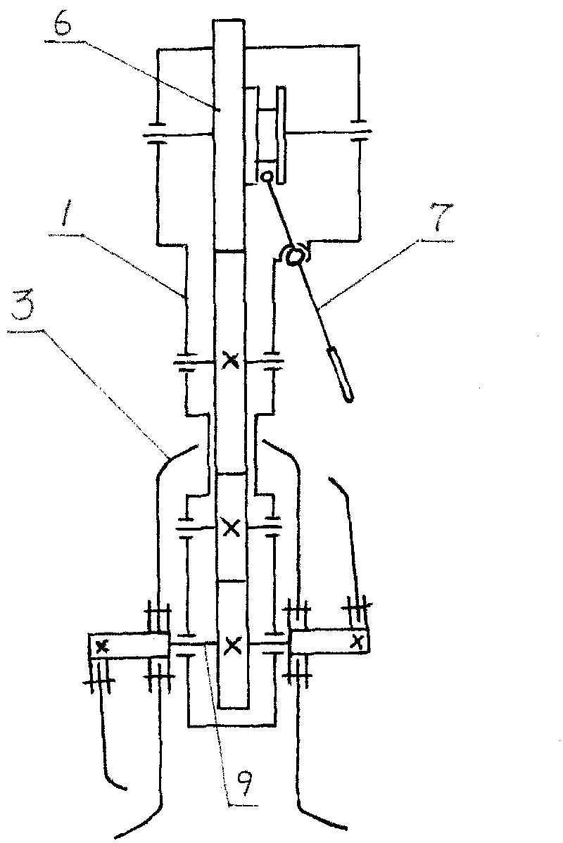 Postpositioned reversal ditching machine