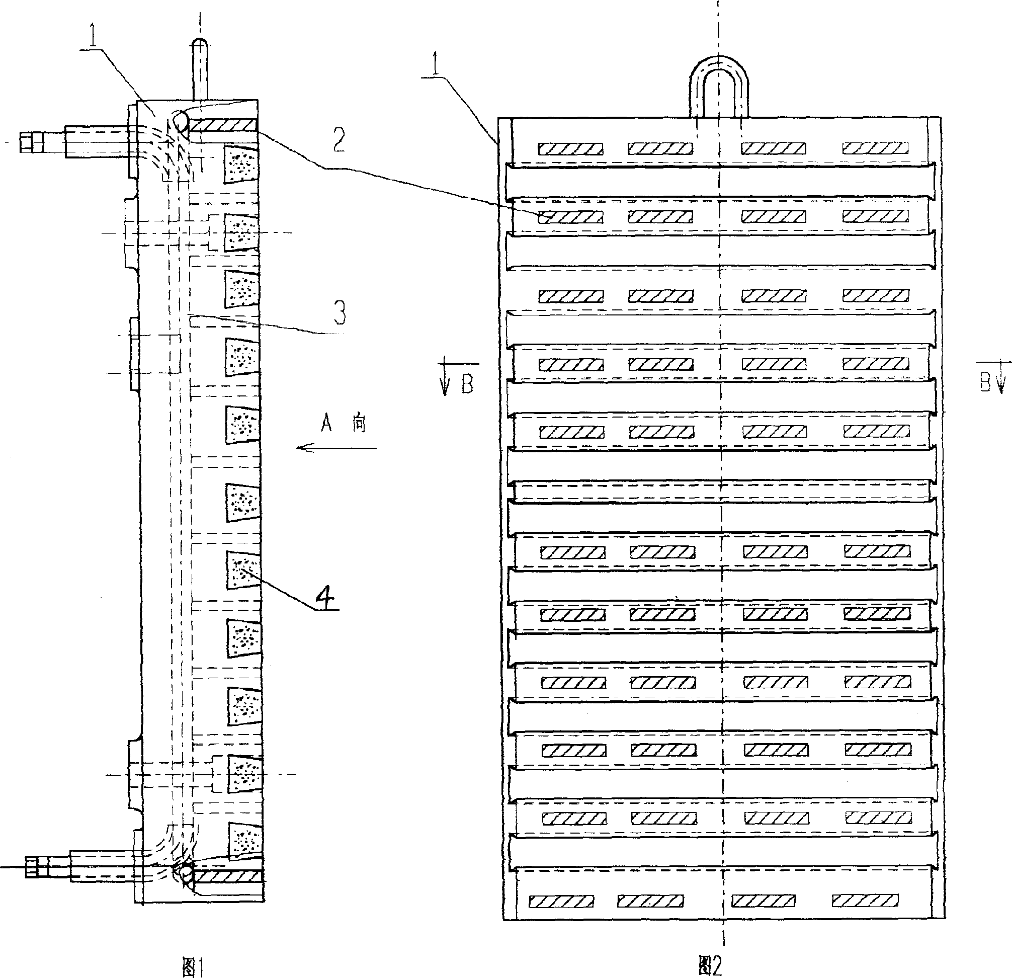 High conductive copper-steel composite cast cooling wall of blast furnace