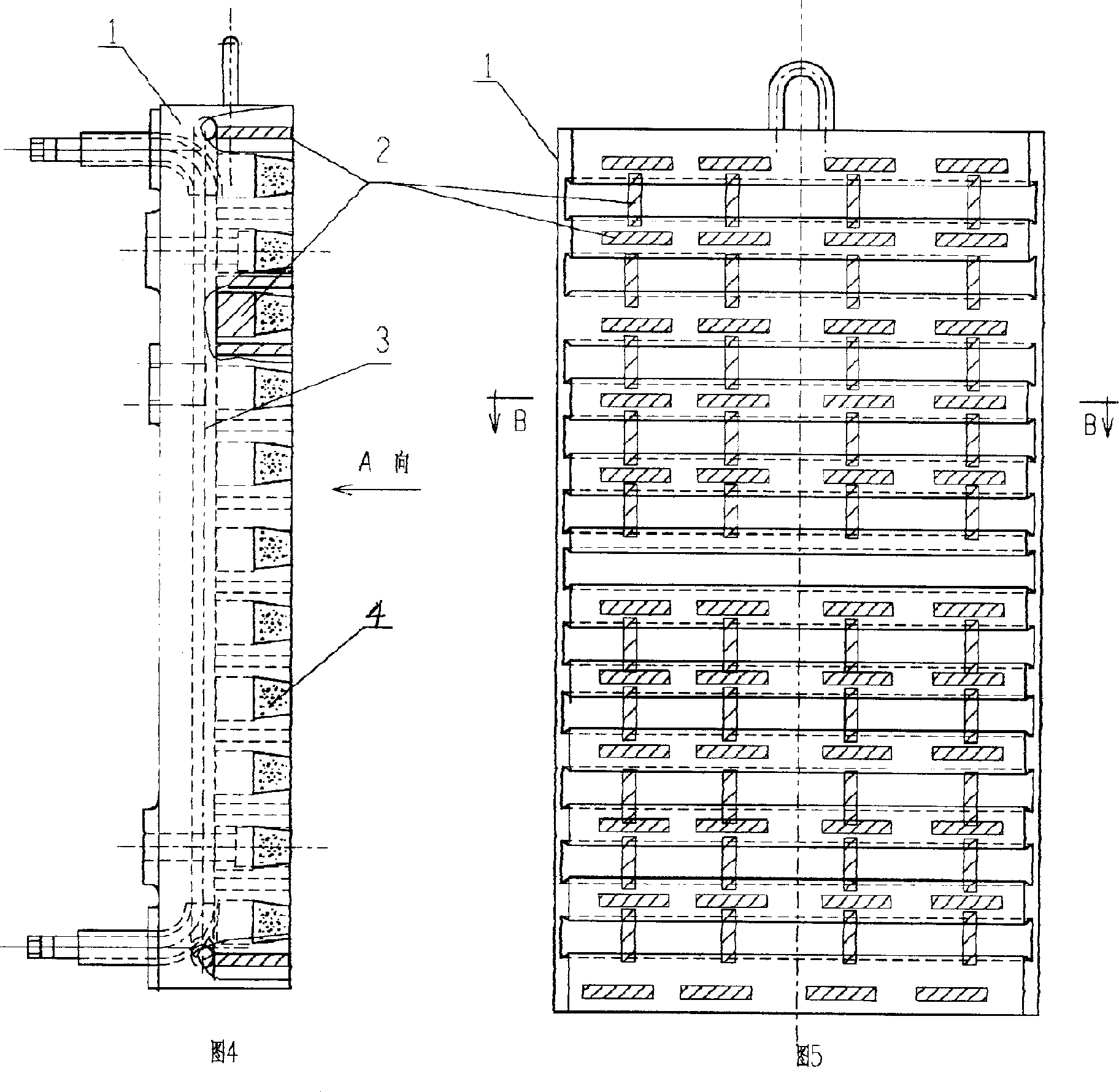 High conductive copper-steel composite cast cooling wall of blast furnace