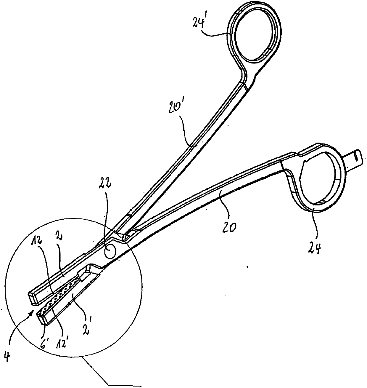 Bipolar clamp for hf surgery