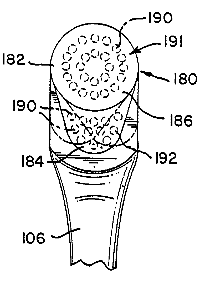 Brush section for a powered toothbrush