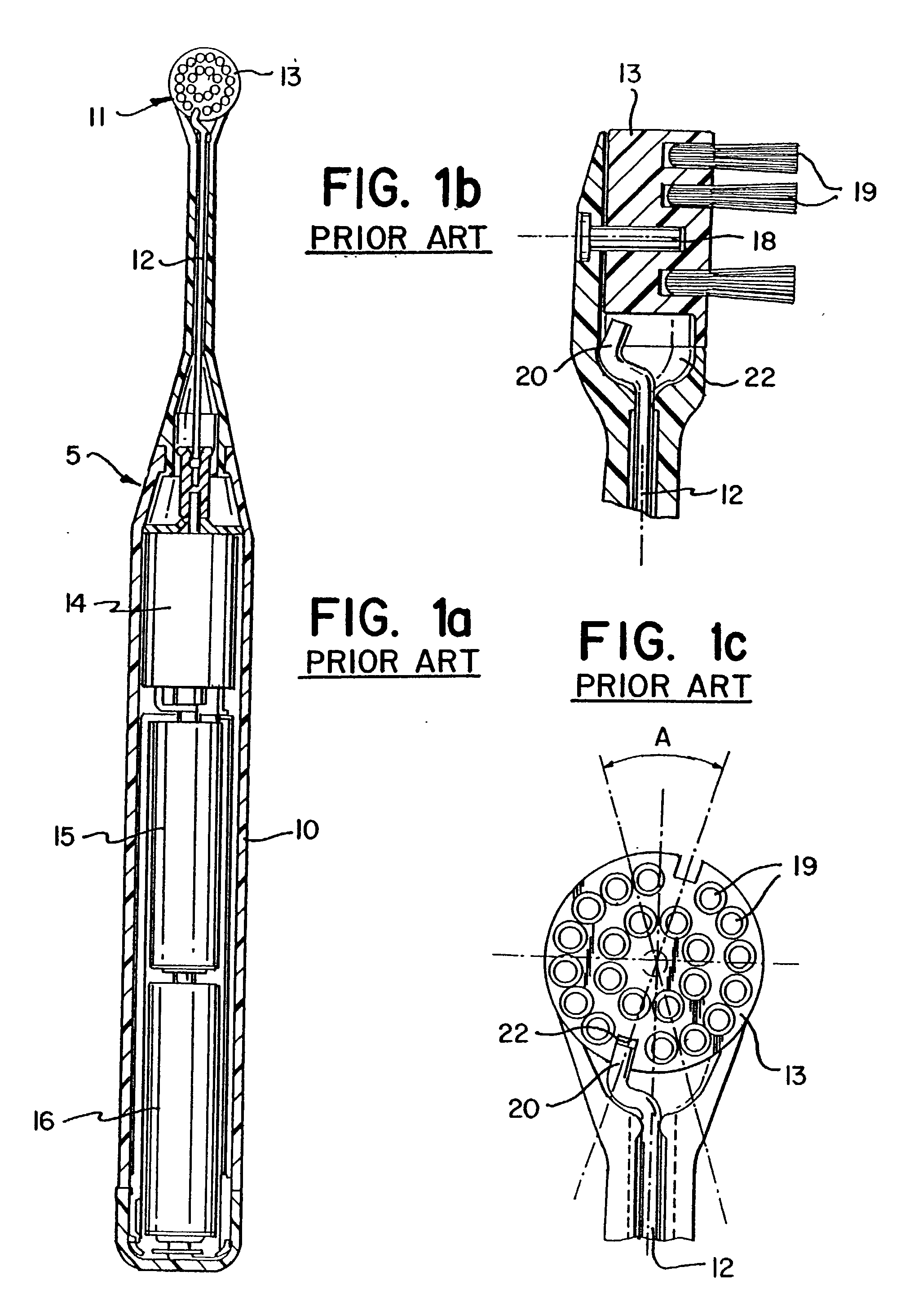 Brush section for a powered toothbrush