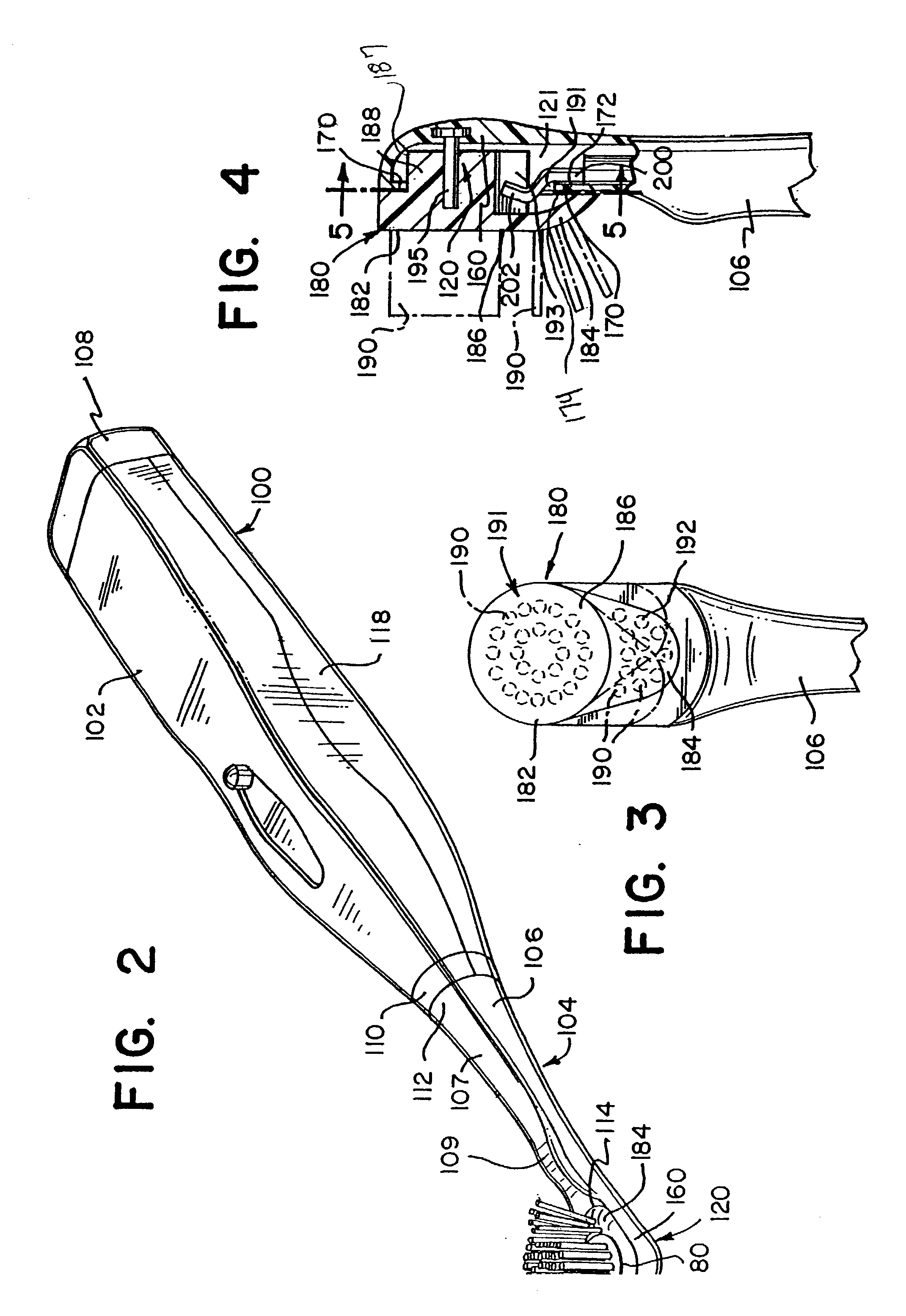 Brush section for a powered toothbrush