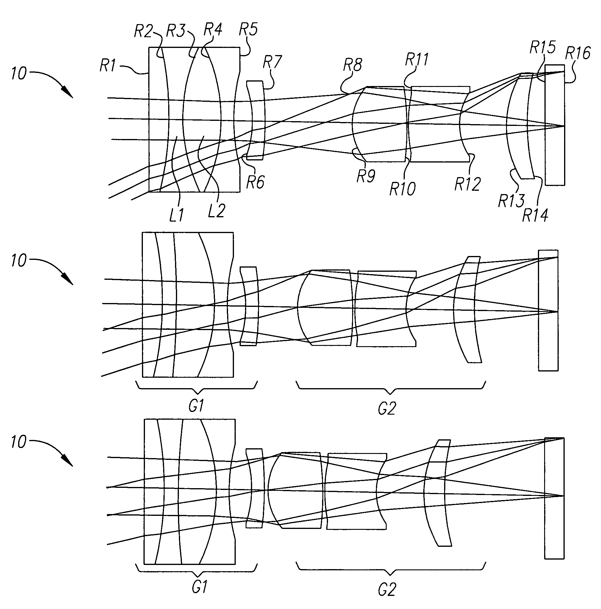 Zoom lens system having variable power element