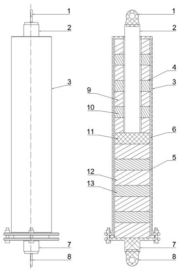 Intelligent periodic supporting rod of helicopter main speed reducer and design method of intelligent periodic supporting rod