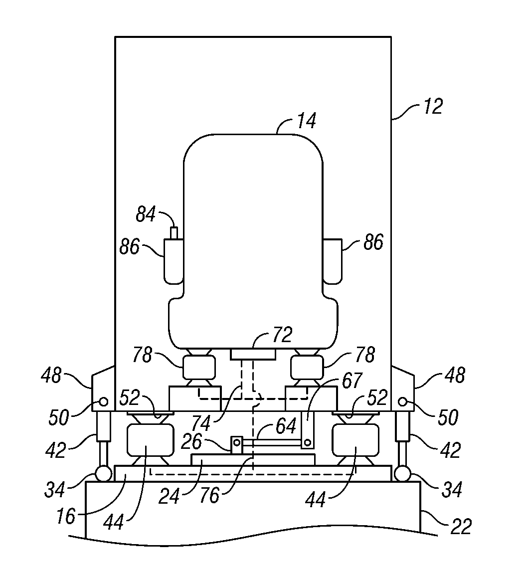 Air ride system for a tractor cab