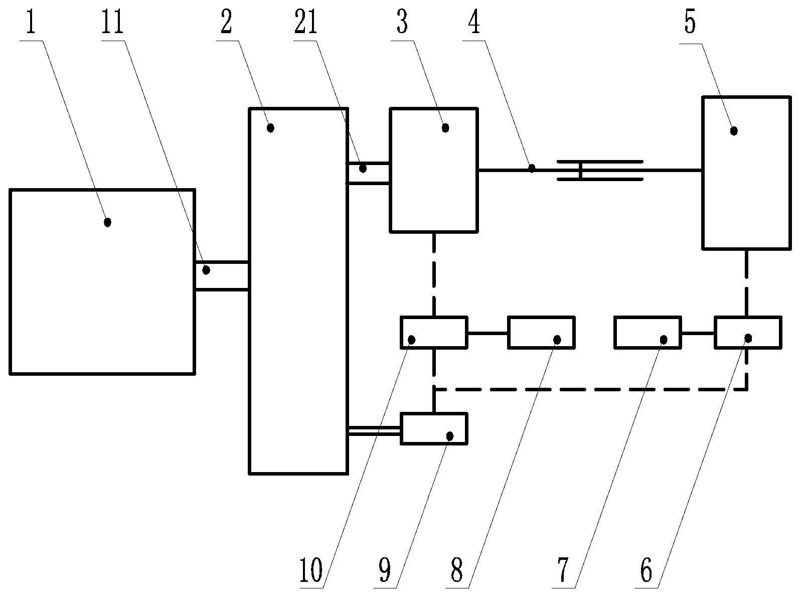 Power output device of subsoiling land preparation machine