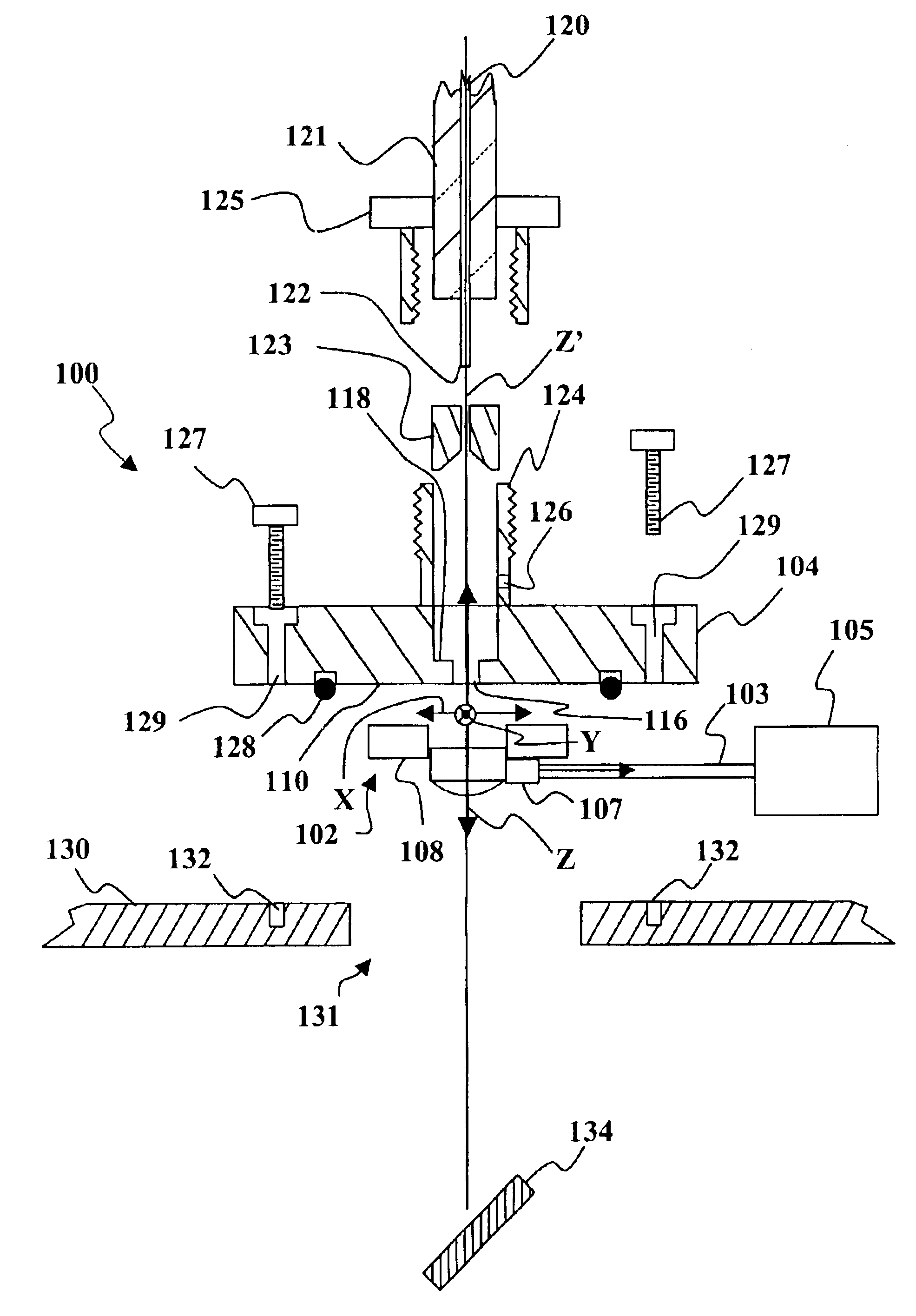 Aligning a lens with respect to an axis of beam propagation