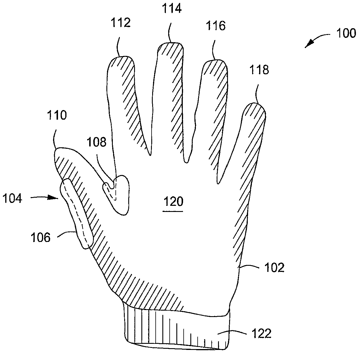 Glove having injection molded components