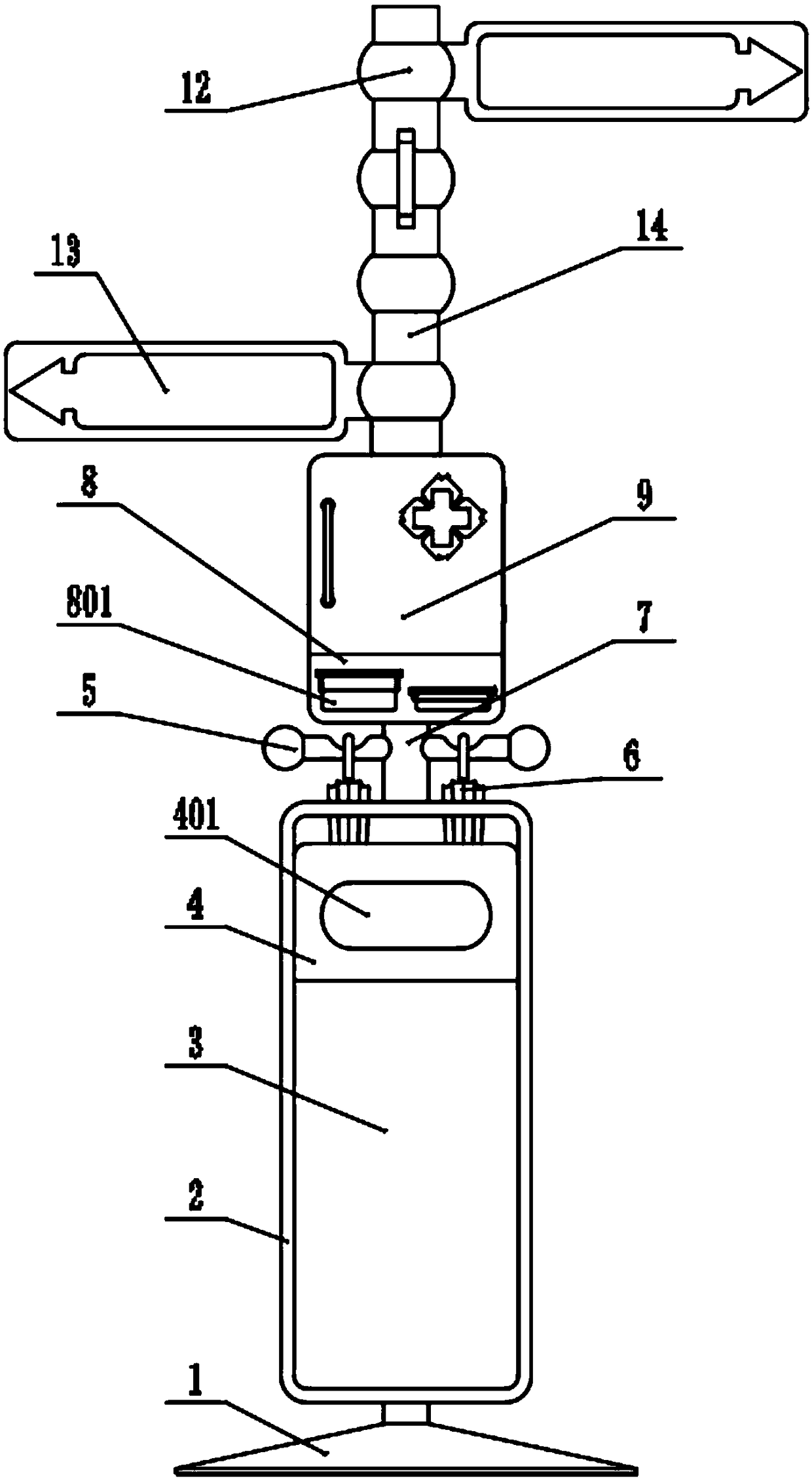 Multifunctional scenic area indication device capable of collecting garbage