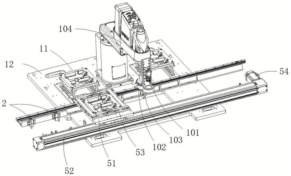 Product automatic loading and unloading device and automatic testing equipment