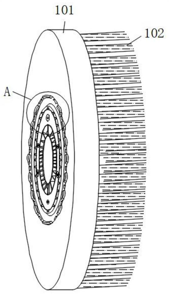 Energy-saving sweeping brush convenient to replace and connecting assembly thereof