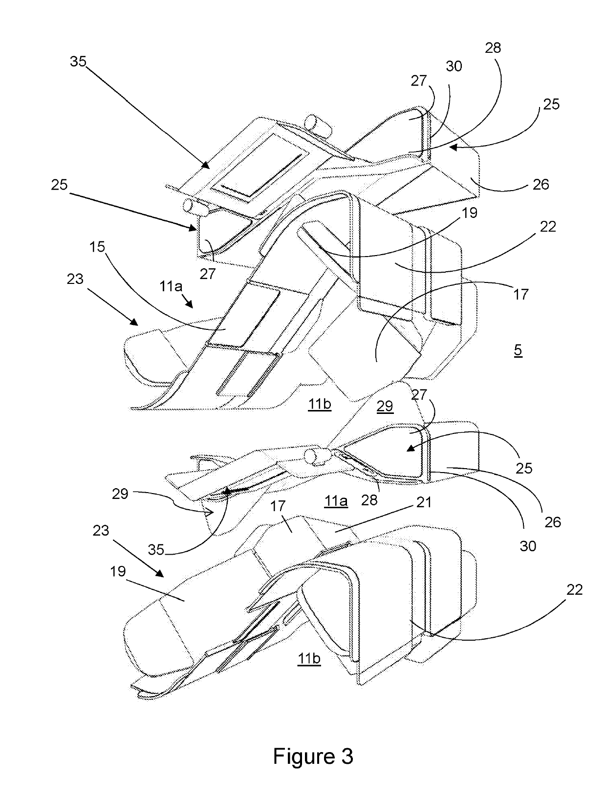 A passenger seating arrangement with a stowable armrest