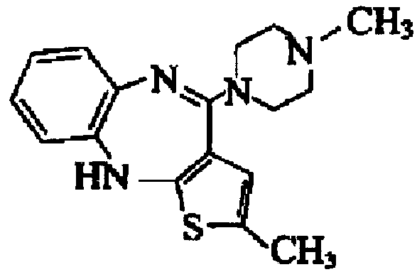 Liquid chromatography method for detecting content of olanzapine drug in blood