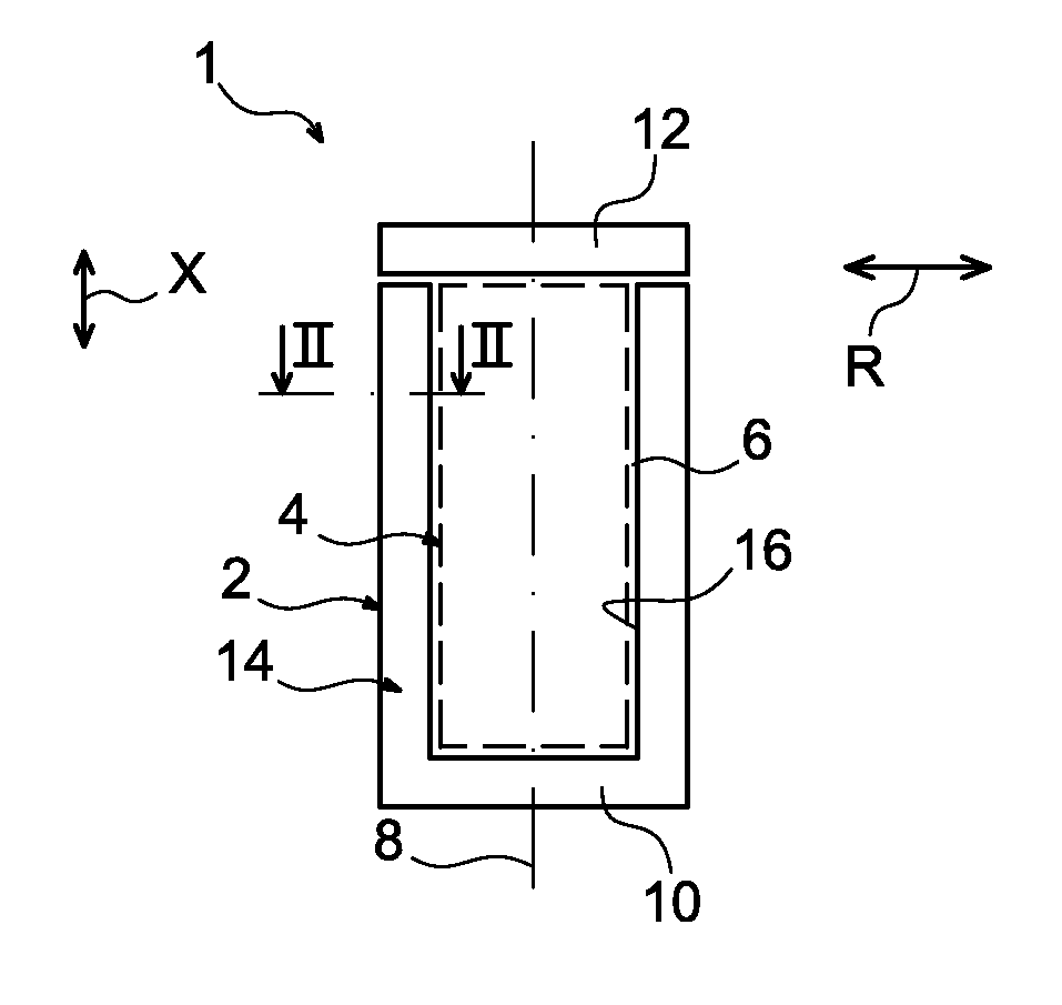 Canister for transporting and/or storing radioactive materials comprising radially stacked radiological protection components