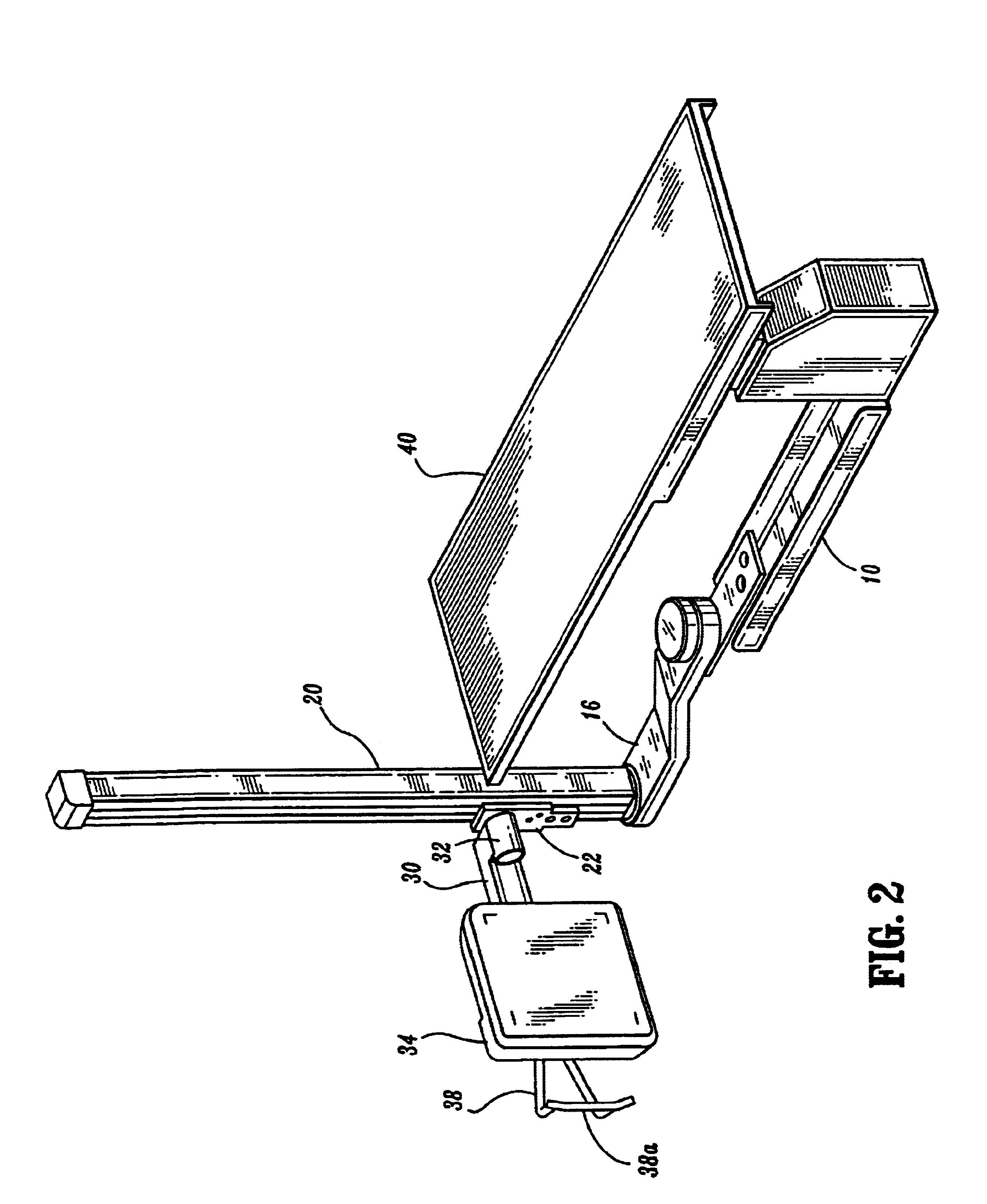 Digital flat panel x-ray receptor positioning in diagnostic radiology